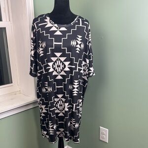 NWT Two Fly Co. Black and White Aztec Dress 2X/3X